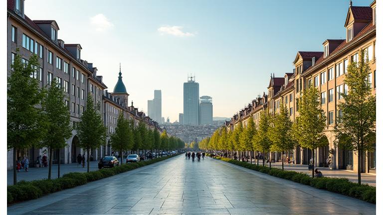 Imagine panoramică a centrului orașului Cluj-Napoca, cu clădiri moderne și tradiționale sub un cer senin, sugerând locația vibrantă a biroului Vidra Vitală.