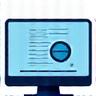 Iconiță cu un ecran de computer și o lupă, reprezentând date de utilizare.